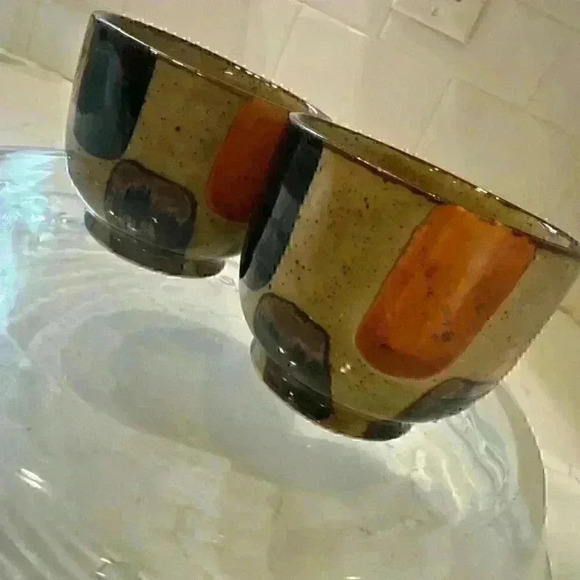 Pottery expresso/sake cups (2) set Earth Tones Handmade - Picture 3 of 9